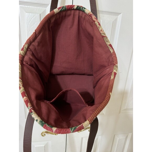 Y2K Holiday Tapestry Tote Bag/Purse Red Green Beige Floral Holiday  Tropical - Picture 3 of 4